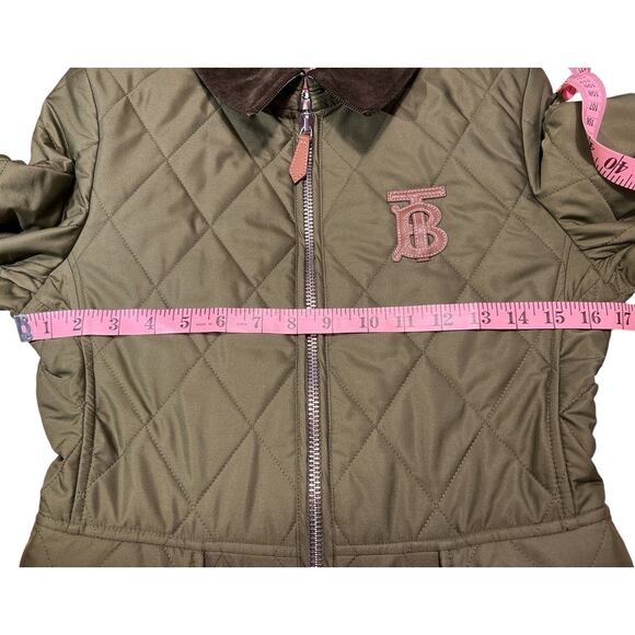 Burberry Ongar Monogram Motif Long Quilted Riding Coat Nova Check Lining XS Prep - Picture 8 of 16